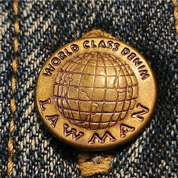 Vintage 90's Lawman Rhinestones Cropped Denim Jean Jacket Size M - Picture 7 of 8